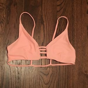NWOT Coral Pink Strappy Bathing Suit Top S